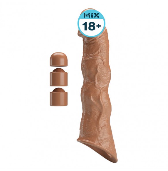 PRETTY LOVE - Ragna Extension Penis Sleeve (Brown Color)